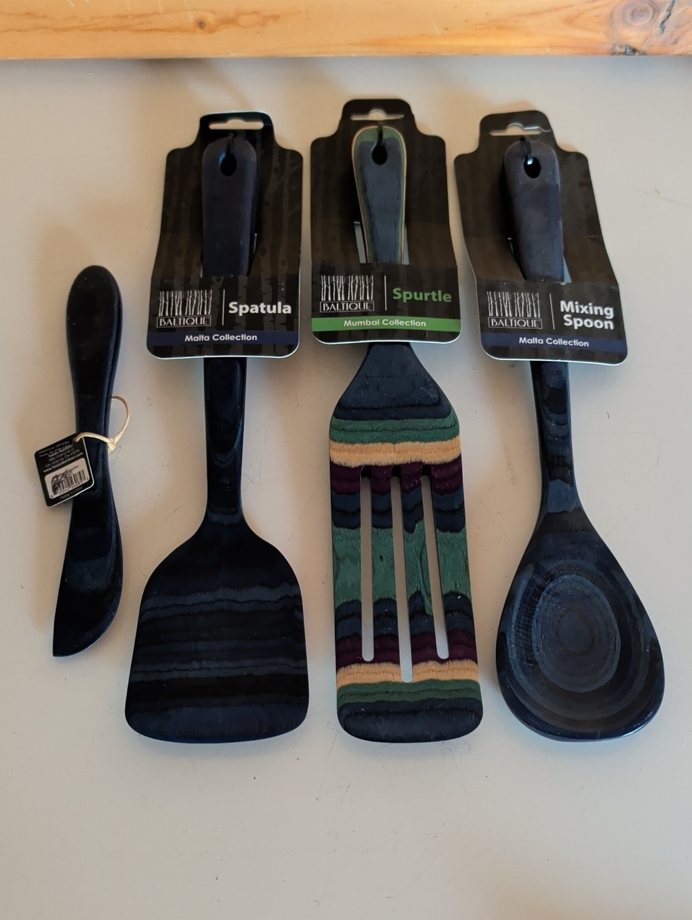 4 NWT. Boutique Malta Collection Kitchen Spatula/Spurtle & Mixing Spoon.